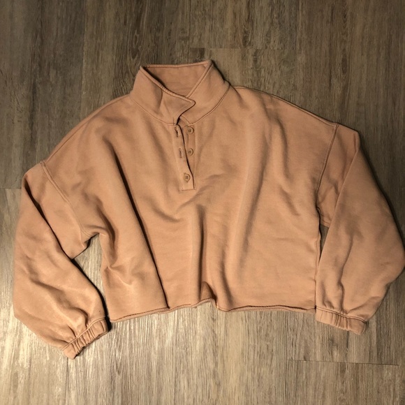 Aerie Fleece-Of-Mind Cropped Polo Sweatshirt - Picture 2 of 3